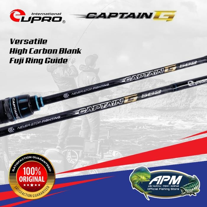 EUPRO Joran Pancing Spinning CAPTAIN G 165cm - 198cm Sambung 2 Carbon XSB Joran Pancing Galatama dan