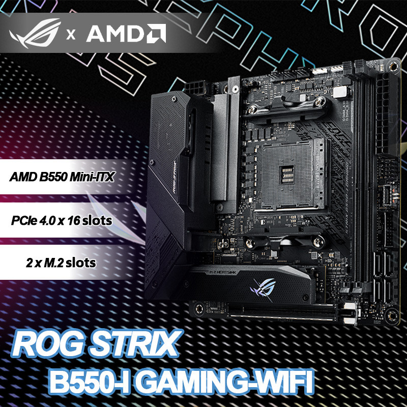 ASUS New ROG STRIX B550-I GAMING Wi-Fi 6 Mini ITX B550 2 x DIMM, Max. 64GB, DDR4 5100(OC) MHz M.2
