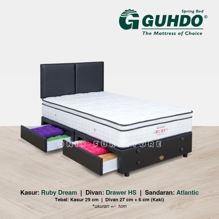 Springbed Guhdo Ruby Dream Drawer Horizontal Split Atlantic 160X200
