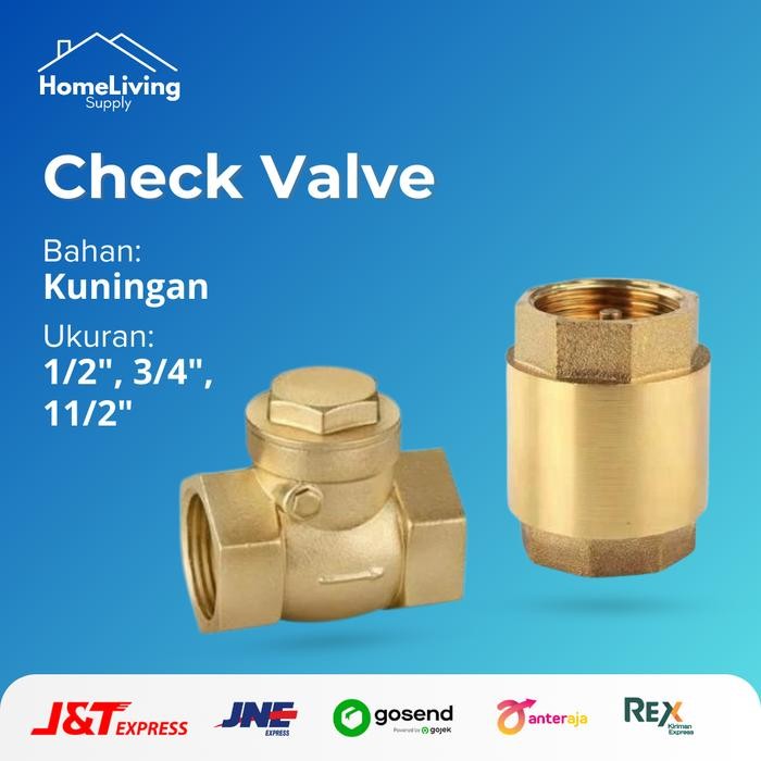 Check Valve Tabok 1inch Klep Original Taboklep 1/2inch Kuningan 3/4inc