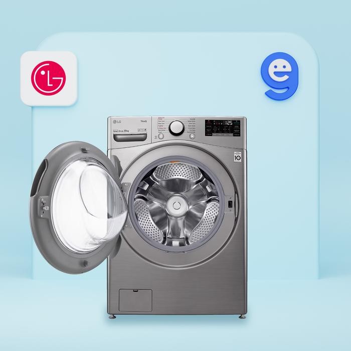 LG Mesin Cuci 20kg Steam Direct Drive F2720SVRV / 2720SVRV / 2720 SVRV Front Loading 20kg, AI Direct