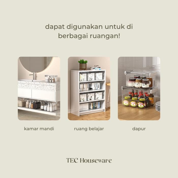 

TECRATA Container Box Kotak Penyimpanan Serbaguna Organizer Multifungsi Storage Box Dengan Tutup
