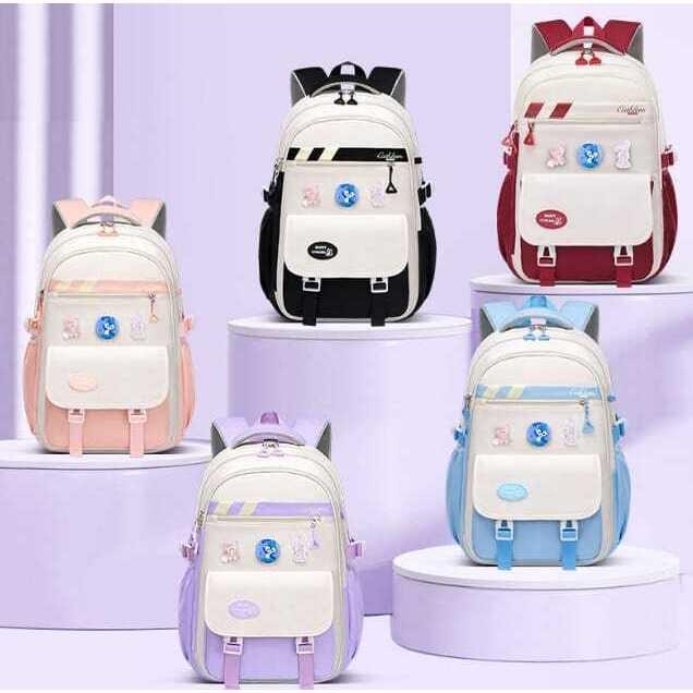 

Tas Ransel Sekolah Anak Perempuan Import / Tas Anti Air / Tas Sekolah Anak SD SMP Model Kulkas / Tas