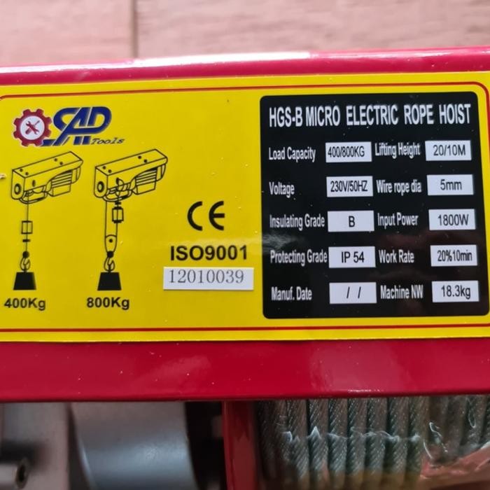 mini electric hoist 800kg elektrik hoist 800 kg