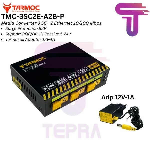 Media Converter 3 Port FO 2 Port LAN / 3 SC 2 Rj45 / 3 FO 2 LAN