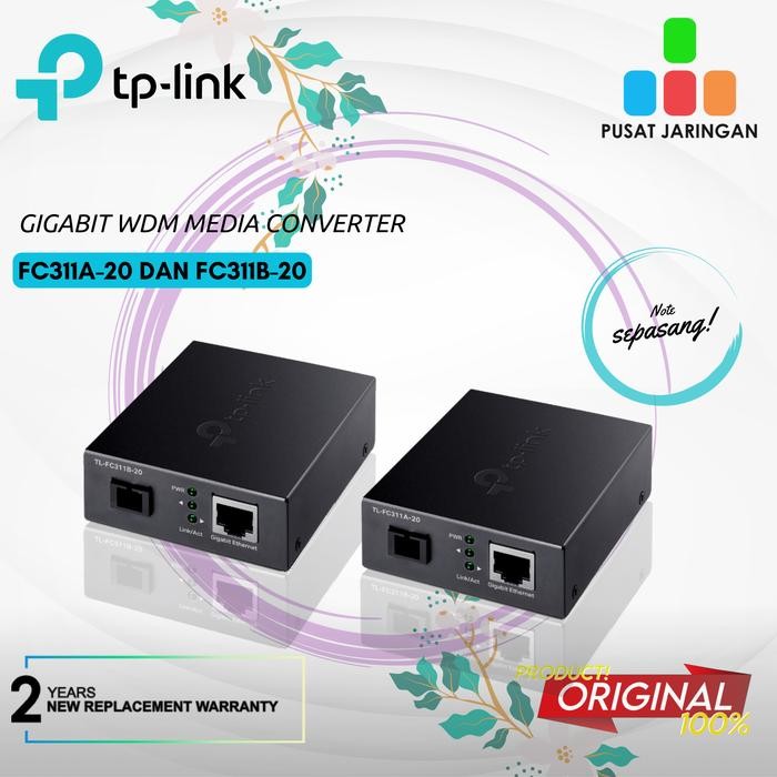 TP-LINK FC311A 20 dan FC311B 20 Gigabit WDM Media Converter