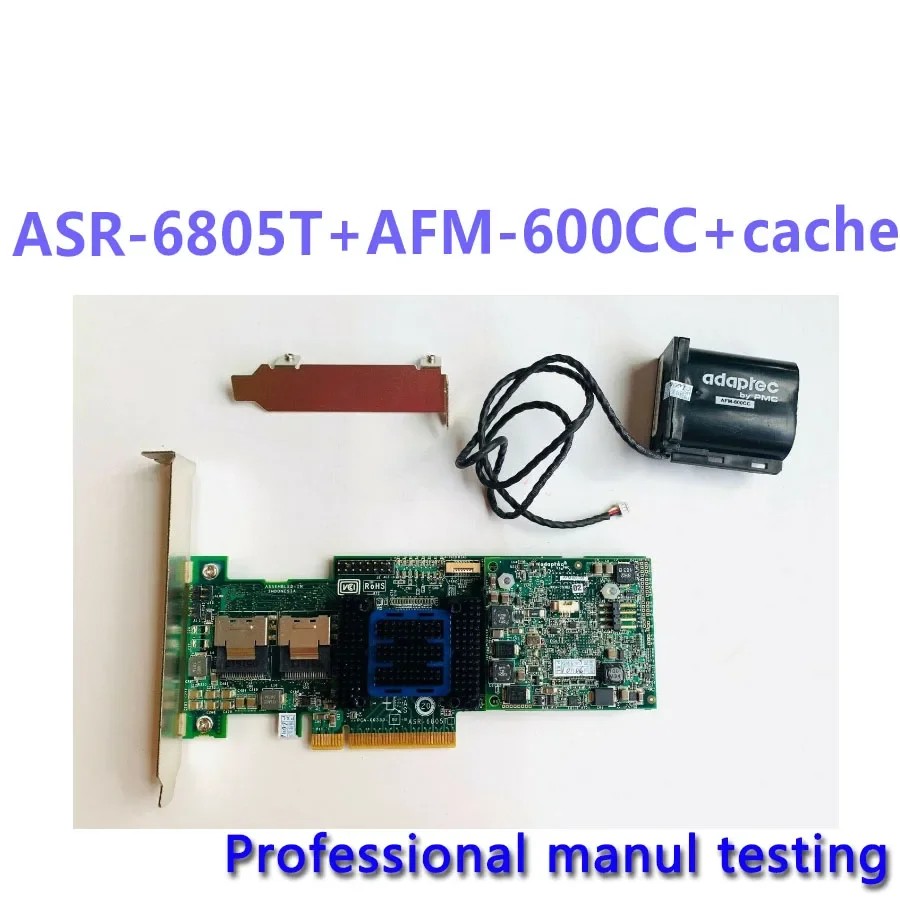 for Adaptec ASR-6805T RAID 8-INT-PORT PCI-E 512MB SAS RAID cache Controller+BBU Tested Well Bofore