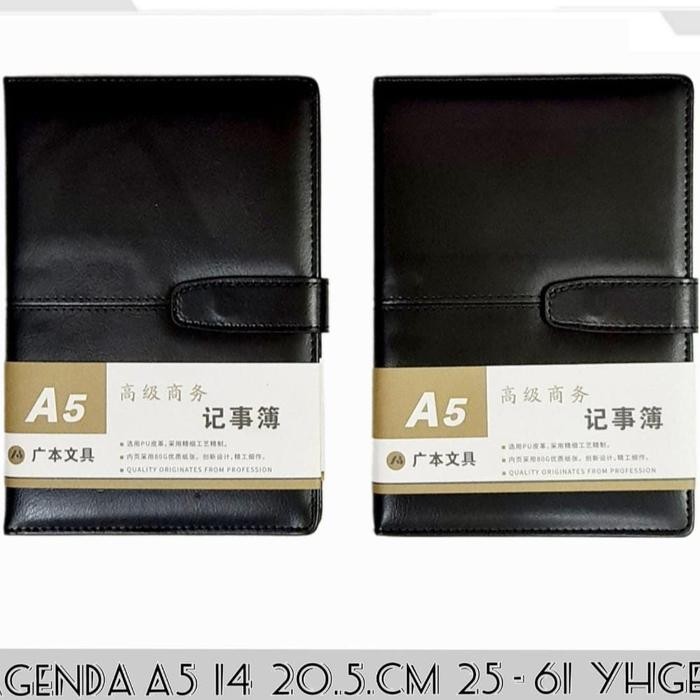 buku agenda A5 cover kulit/buku notebook A5 cover kulit