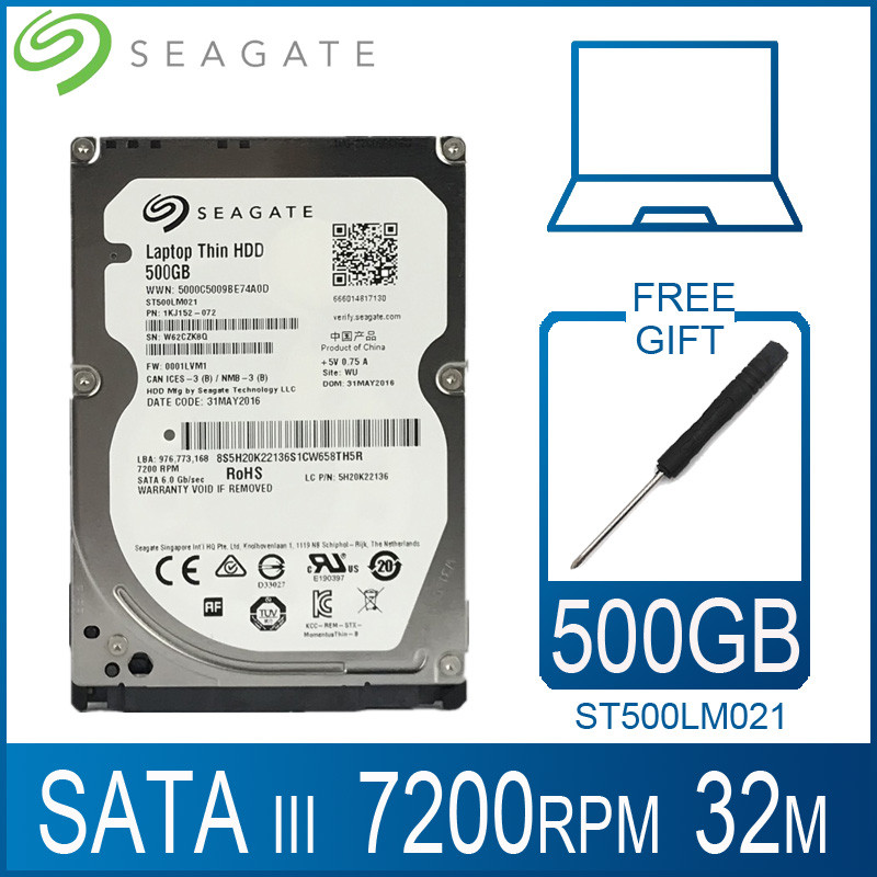 Seagate 500GB Laptop Hard Drive Disk 7200 RPM 2.5" Internal HDD HD 500 GB Harddisk SATA III 6Gb/s