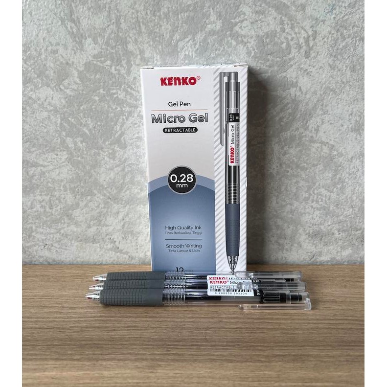 

Ready- Pulpen Kenko Gel Pen Micro Gel Retractable 0.28Mm