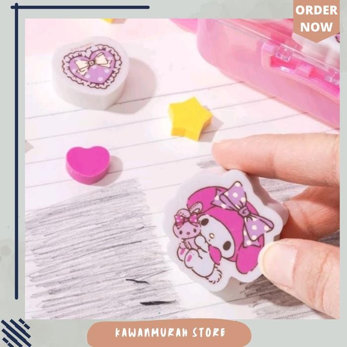 

Ready- Penghapus Set Karakter Kuromi Melody Lucu / Penghapus Koper Sanrio
