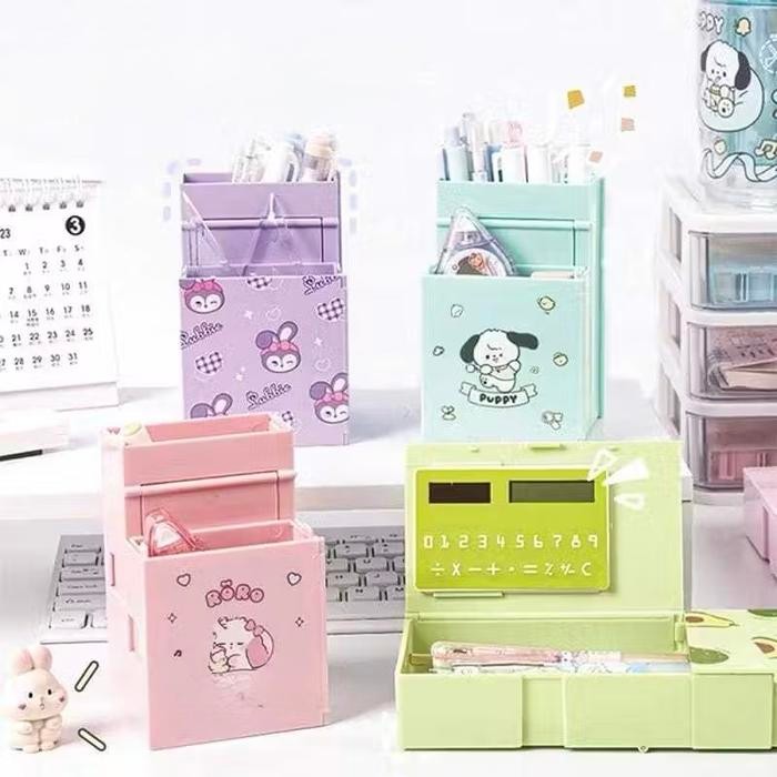 

Ready- Kotak Pensil Lipat Karakter Tempat Pensil Multifungsi Plus Kalkulator Kotak Alat Tulis Kartun