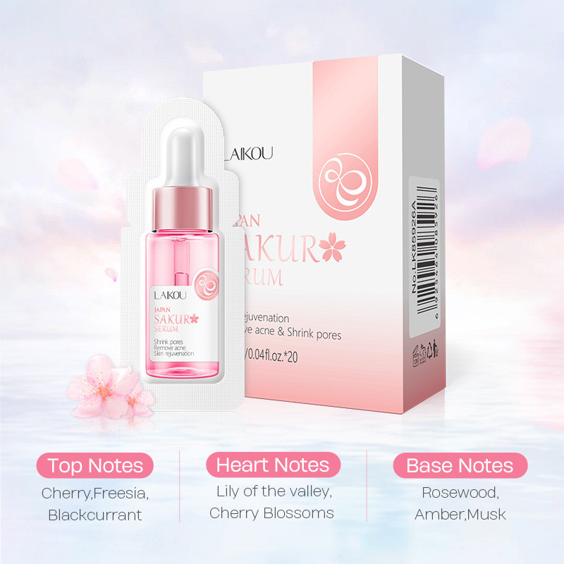 IMPORT LAIKOU Sakura Face Serum Moisturizing Anti-Aging Shrink Pores Remove Acne Skin Rejuvenation