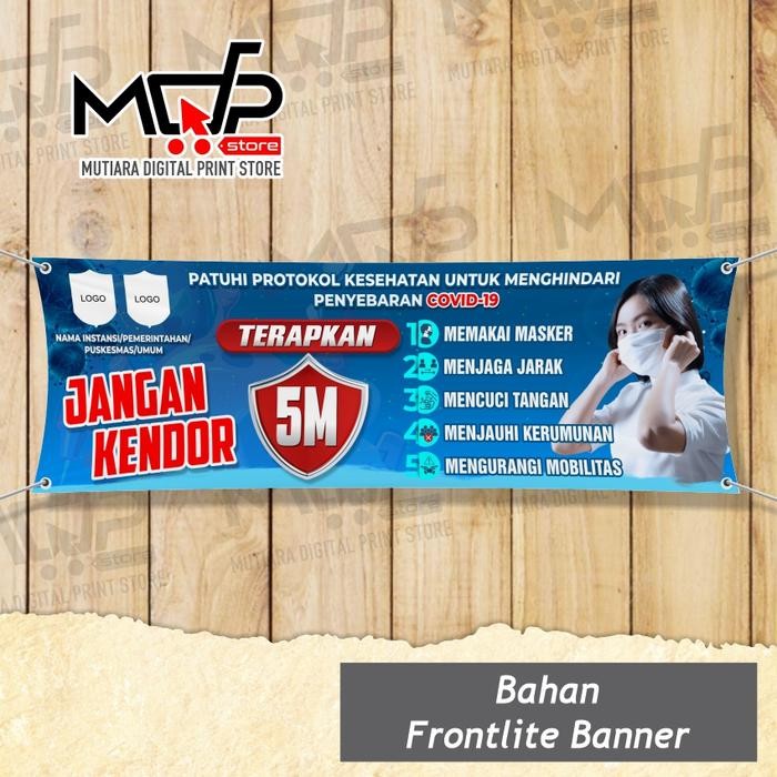 SPANDUK BANNER 5 X 1 PROKES TERAPKAN 5M PROTOKOL KESEHATAN COVID19