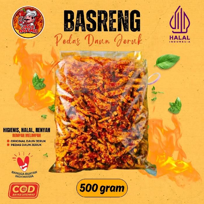 

New Basreng Pedas Daun Jeruk JAGO NGEMIL Renyah Rempah Melimpah Varian 500gr Camilan Food Snack