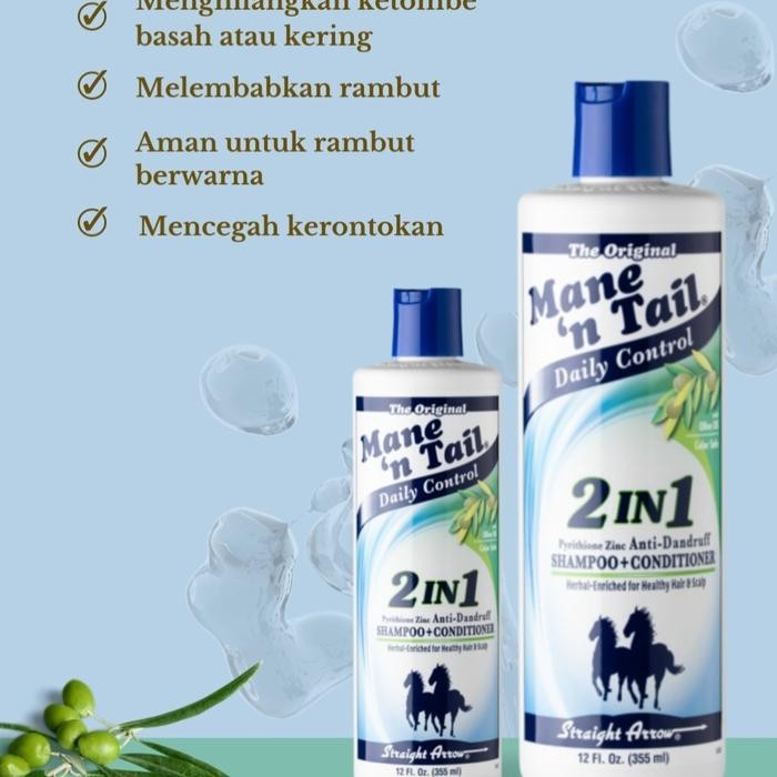 Mane n Tail 2in1 ANTI DANDRUFF Shampoo Conditioner 355ml Daily Control Anti Ketombe