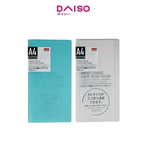 

Daiso Compact Storage Plastic Pocket Folder A4 7 Pockets