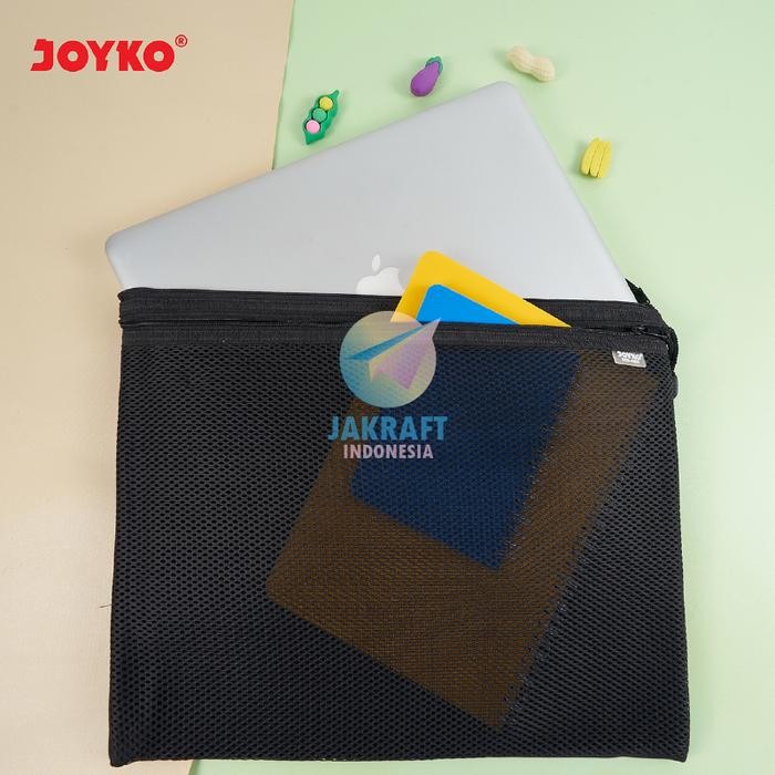 

(1 Pcs) Document Bag Jaring Zipper JOYKO DCB-49 B4 Busa Foam Empuk Hitam Laptop Dokumen File A4 & F4