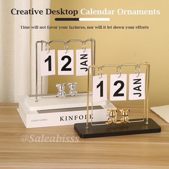 

Pajangan Kalender Meja Bear Creative Desktop Calender Ornaments Cute Bear Dekorasi Meja