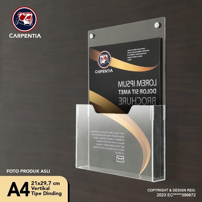 

Carpentia Tempat Brosur Dinding Akrilik / Acrylic Holder Gantung - A4 V - Tipe D