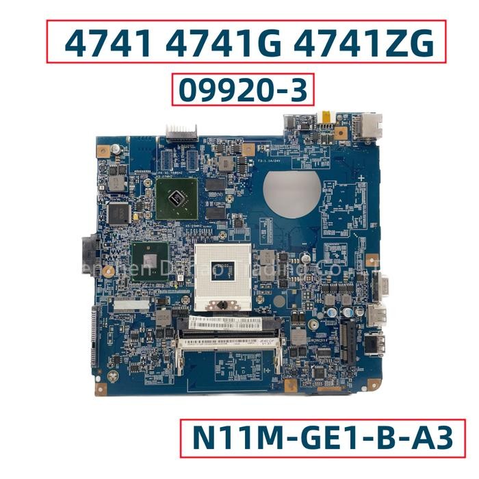 For Acer Aspire 4741 4741G 4741ZG Laptop Motherboard 09920-3 With N11M-GE1-B-A3 HM55 MB.PU001.001 MB