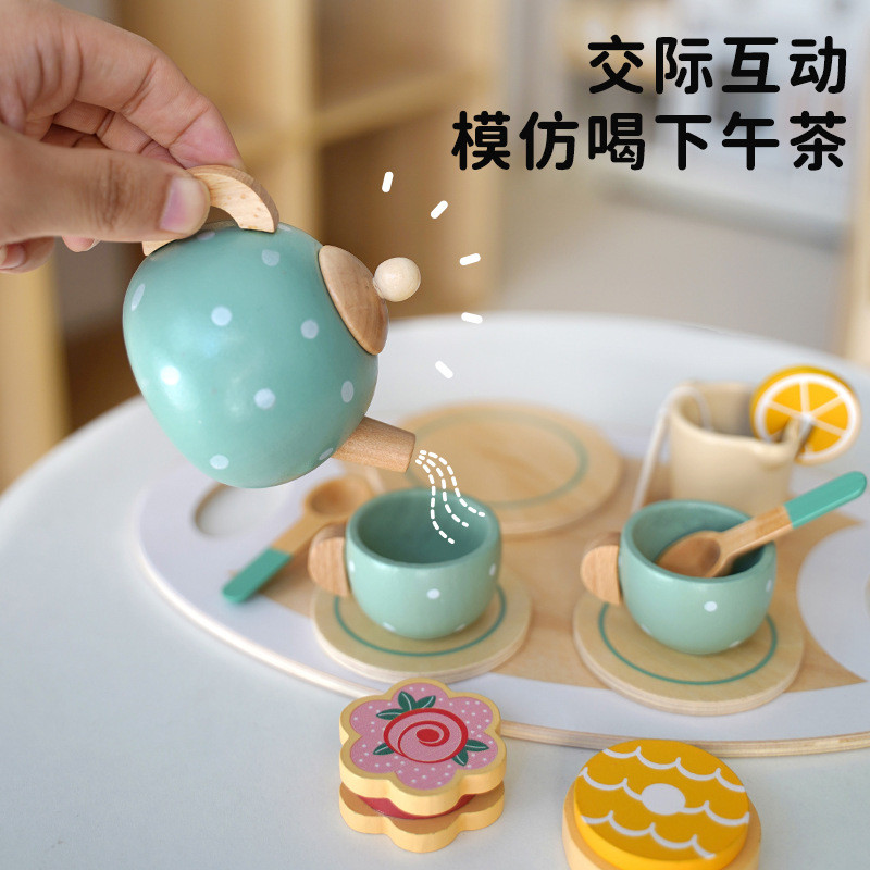 Early education simulation children's home play afternoon tea dessert cake sales tea pot cup tea set