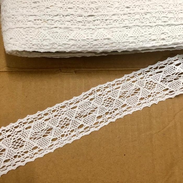 

Renda Kait / Renda Rajut 5,5 cm per 10 yard bahan craft renda katun