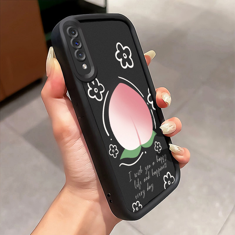 Casing Hp Untuk Samsung Galaxy A50 A50s A30s Case Kartun persik lucu Kasing tipis Perlindungan Kesin