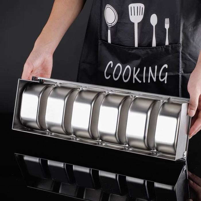 Kotak Bumbu Dapur Kotak Bumbu 6 Pcs Seasoning Box Kotak Bumbu Stainless / Tempat