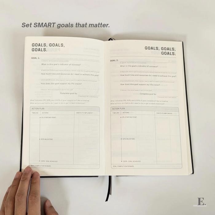 

Terlaris- Goal Setting Planner - Hard Cover By Envision Undated Daily Productivity Journal