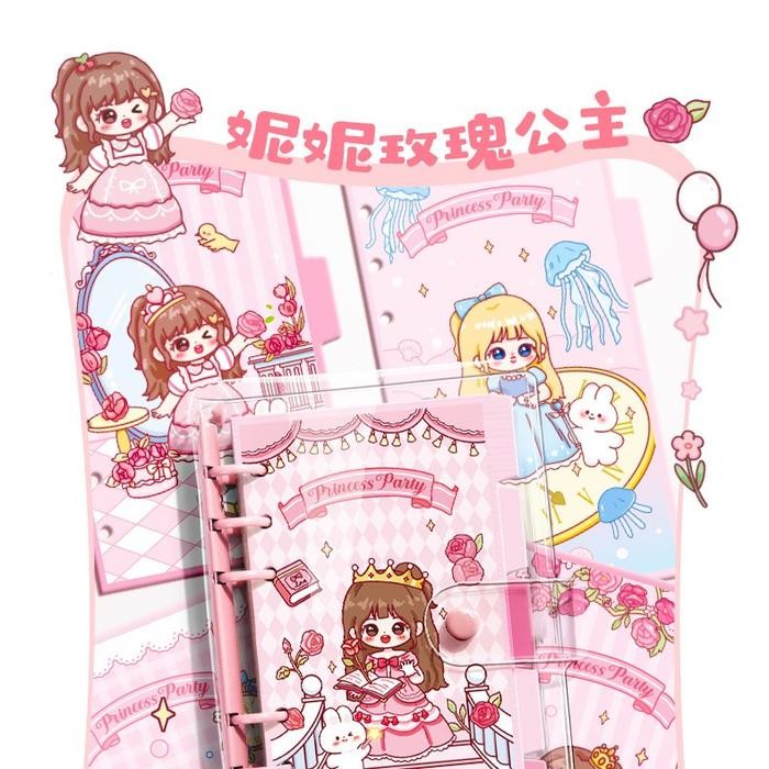 

Terlaris- Buku Princess Art Binder Pvc A6 Full Colour Paper Planner