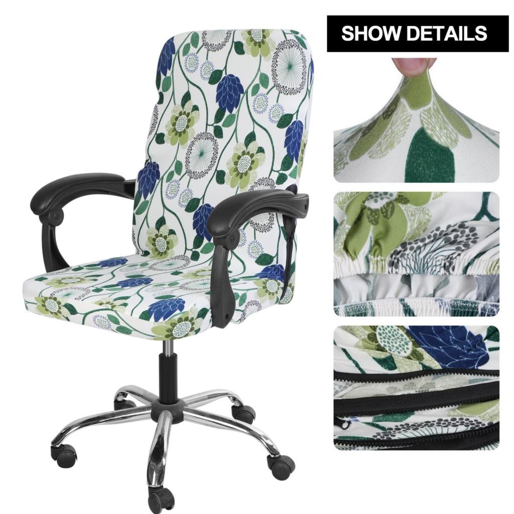M/L Printed Stretch Office Computer Chair Cover Dust-proof Elastic Game Chair Covers Rotatable