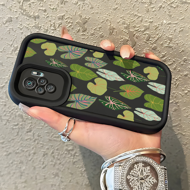 Casing Hp Untuk Xiaomi Redmi Note 10 Redmi Note 10s Redmi Note 10 Pro POCO M5s Case Daun hijau premi