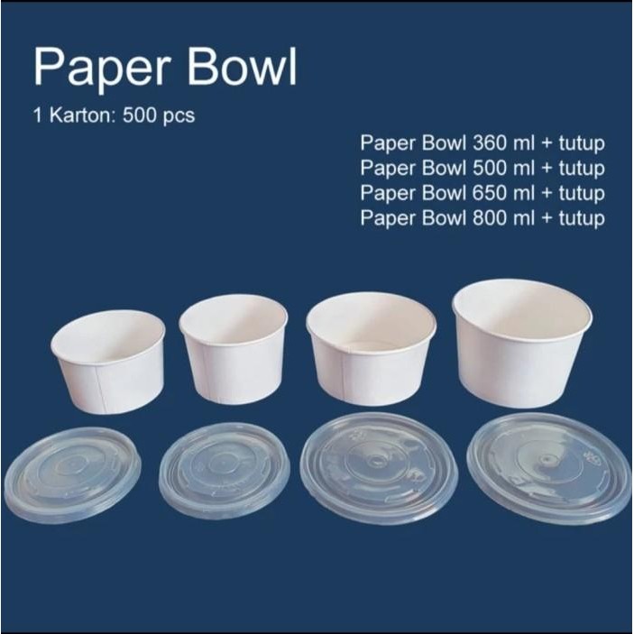 White Kraft Paper Cup / Bowl 500 ml Kode 574
