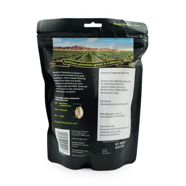 

Wonderful Kacang Pistachio Classic Roasted Salted 454 G
