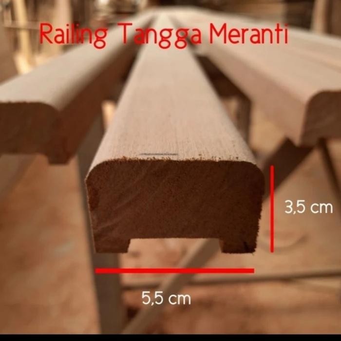 Handrail Pegangan Tangga Railing Kayu Meranti per meter (_b