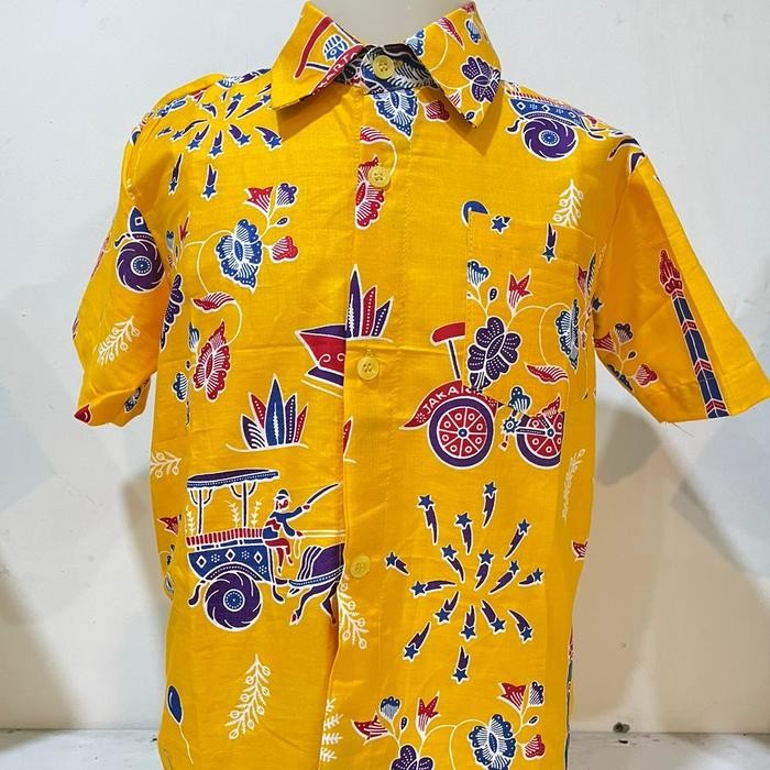 (Expert) BAJU BATIK SERAGAM ANAK MOTIF ONDEL - ONDEL