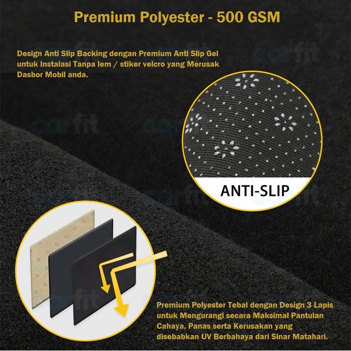 Carfit Dashmat Toyota Harrier Dashboard Cover Karpet Dasbor 2003-2013