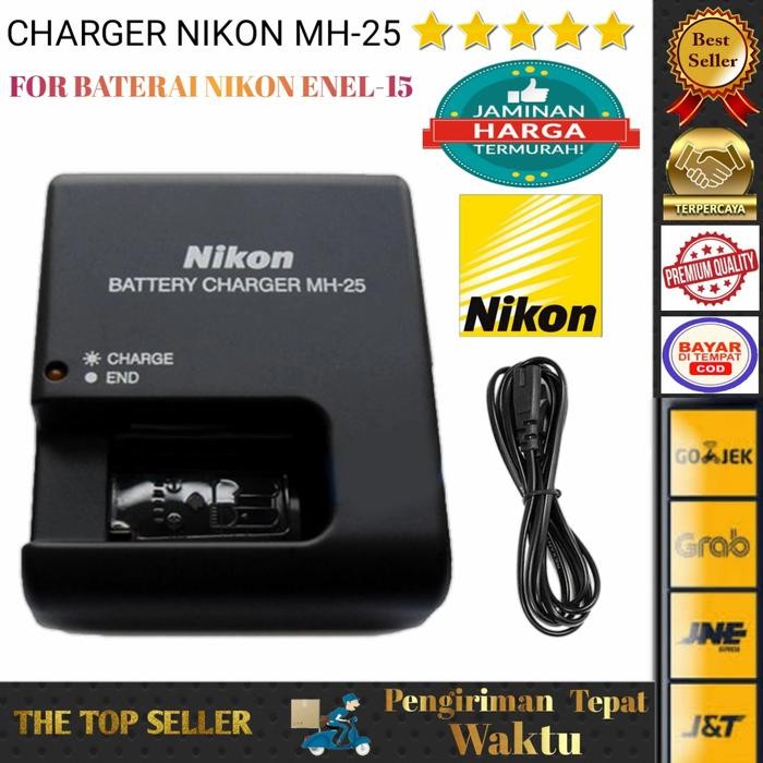 Charger Nikon Mh-25 For D600 D7000 D7100 D800 D7200 D7500 En-El15 Camera Pasti Ori