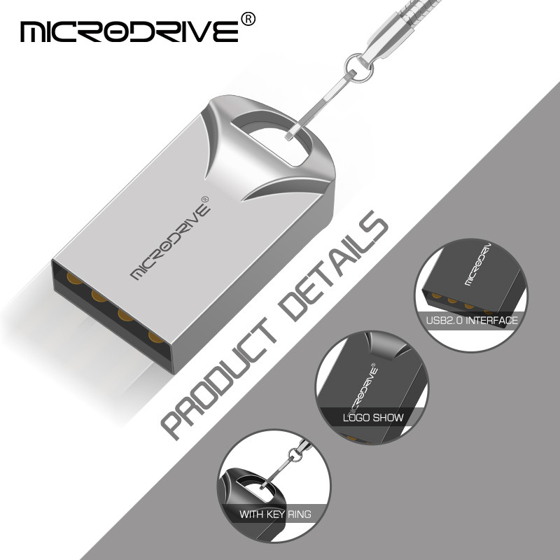 Mini USB Flash Drive Pen Drive USB 2.0 Pendrive 64GB 32GB 16G 8G 4G Flash Memory Stick with Key Ring