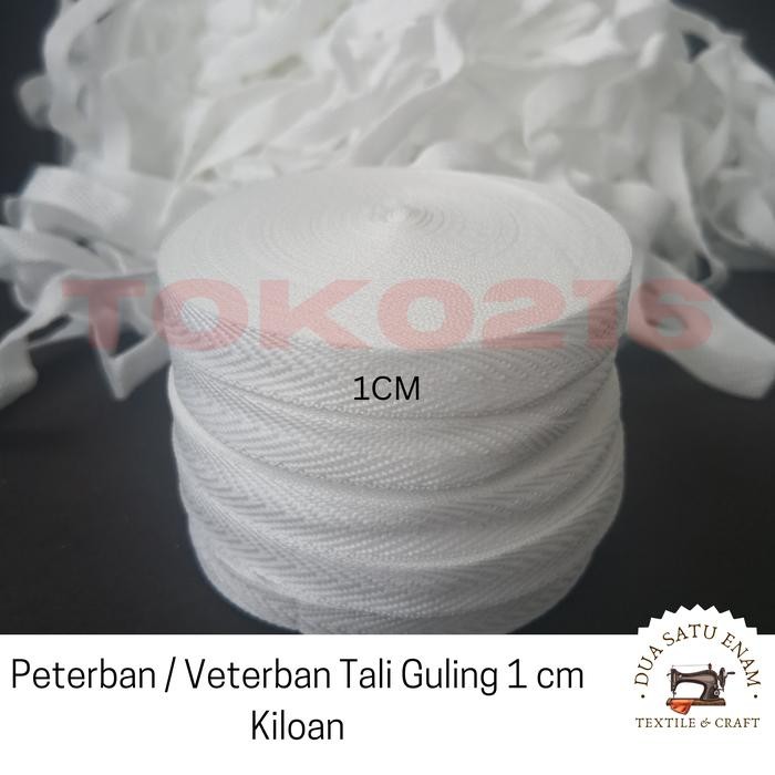 Tali Guling Katun / Tali Bendera / Veterban 1 cm Kiloan