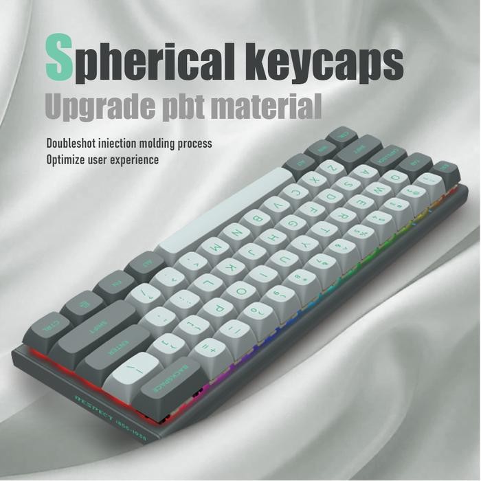 Harga Promo Zifriend&Eyooso Hz-61 Rapid Trigger Mechanical Keyboard 61 Keys Spherical Keycaps Red