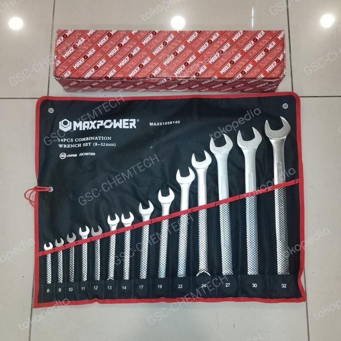 Kunci Ring Pas Set Metrich MaxPower 8-32MM (14Pcs)