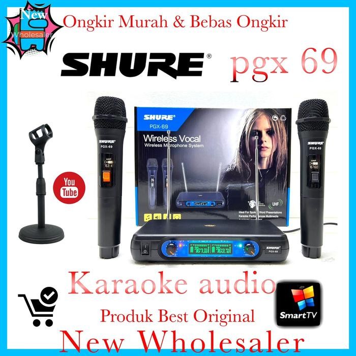 mic Karaoke Wireless shure Pgx69 Support smart tv youtube