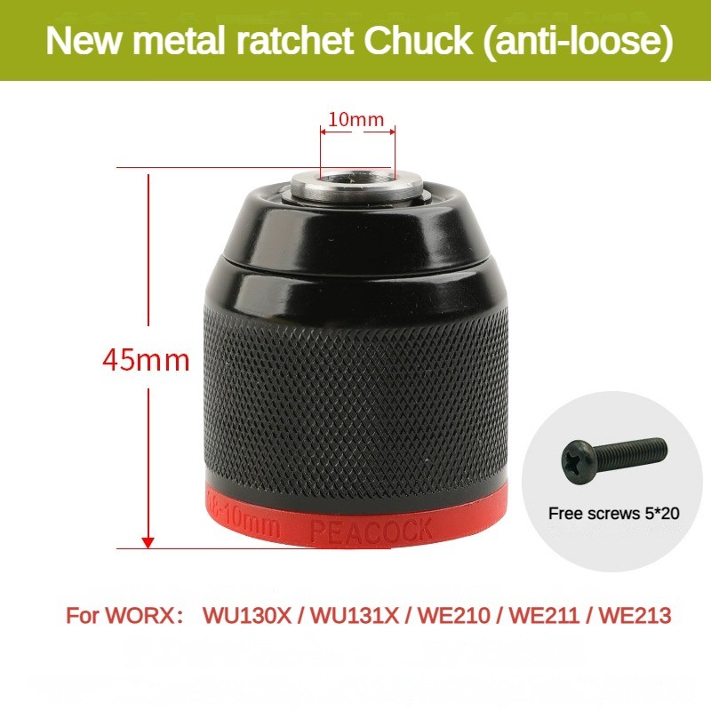 IMPORT WORX Original Chuck WU130/131X Change Original Electric Drill Chuck Lithium Electric Drill