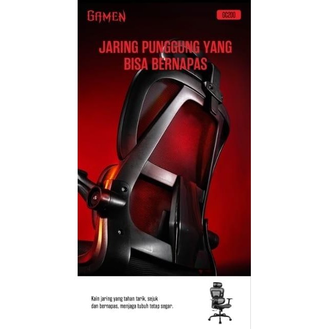 (Expert) GAMEN GC200 / GC-200 KURSI GAMING KANTOR Office Chair Ergonomic