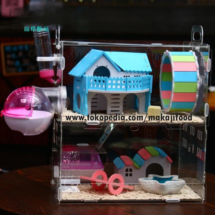 Kandang akrilik landak mini, kandang landak mini, kandang hedgehog