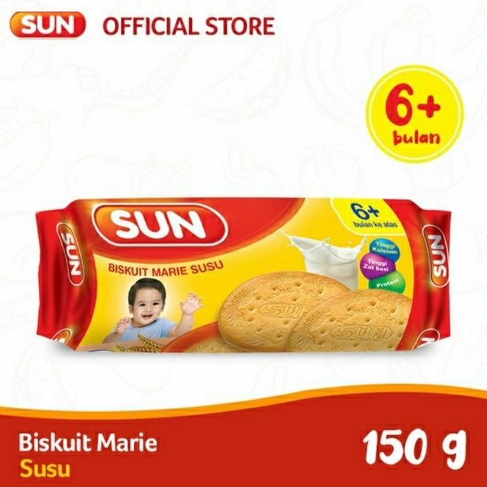 Sun Biskuit Marie Susu 150gr 80gr - Sun Biskuit Regal Bayi Snack Bayi