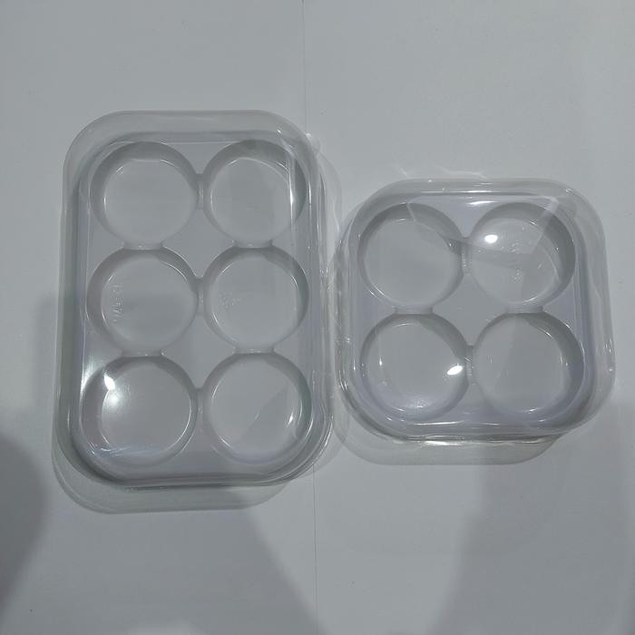 Kotak Mika + Tutup 4 Sekat/ 6 Sekat/ Tray Mika Mochi/ Kue Mooncake/ Tray Mika Bakpau/ Box Mika