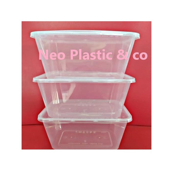 Kotak Makan Plastik Thinwall Rectangle Food Grade Box Nasi, Dll 1000ml